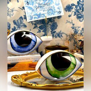 🆕 THE PROCURESS COLLECTION 🧿 All-Seeing Eye Paperweight - Decor - Green & Gold